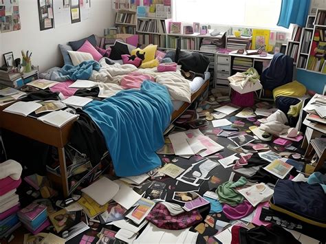 extremely messy room.
